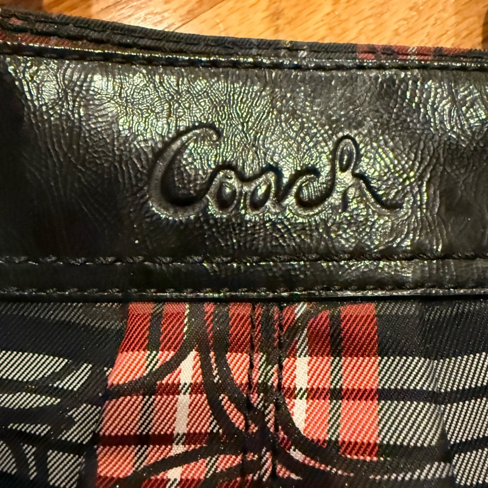 Coach Black and Red Plaid Shoulder Bag - Picture 2 of 9
